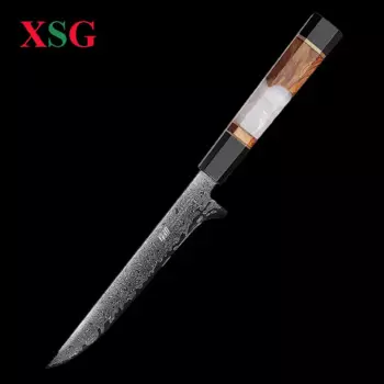 Нож для косточек XSG из дамасской стали AUS10, суперострый кухонный прибор из японской дамасской стали, для нарезки ветчины