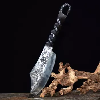 Нож кухонный кованый, 5,5 дюйма, 7Cr1, 7MoV, стальная ручка