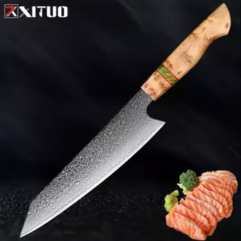 Нож шеф-повара Kiritsuke, профессиональный острый дамасский кухонный нож из нержавеющей стали VG10, эргономичная ручка, 8 дюймов