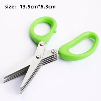 Ножницы ZWICKE 5-лезвийные зеленые из нержавеющей стали