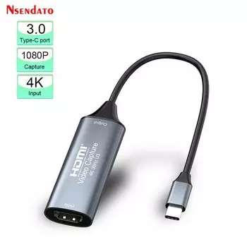 Nsendato USB C HDMI карта видеозахвата 4K 1080p