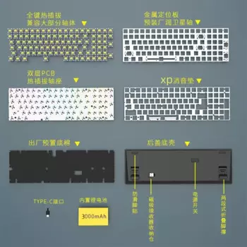 NuPhy Gem80 Механическая клавиатура с позиционированием на заказ из алюминиевого сплава ПК/POM Материал пластина для дизайна Механическая клавиатура Подарки