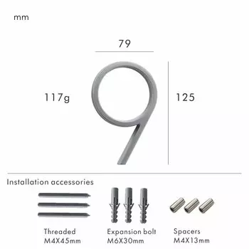 Nurlin Цифры для дома 5 дюймов цинковый сплав