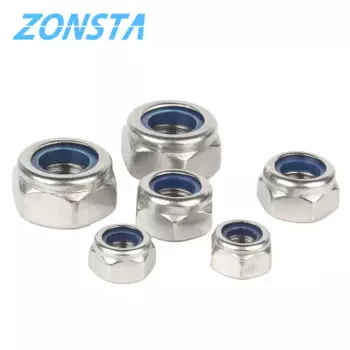 Нейлоновые стопорные гайки M2 M2.5 M3 M4 M5 M6 M8 M10 M12 M14 M16 M20 304 из нержавеющей стали Шестигранная противоскользящая Автоматическая Стопорная гайка DIN985