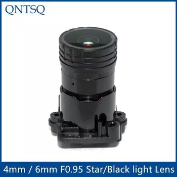Объектив камеры видеонаблюдения, 2 Мп 1/1/2 дюйма, апертура F0, 95 4 мм или 6 мм, звезсветильник и черный свет, фиксированный объектив для камеры безопасности, MTV-2MPF0.95