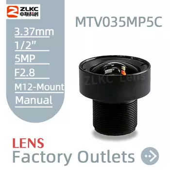 Объектив ZLKC M12 3,37 мм FA 5MP макрообъектив 1/2 дюйма F2.8 S для объектива камеры видеонаблюдения с низким искажением широкоугольный