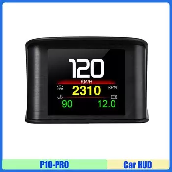 OBD2 HUD Спидометр OBD P10-Pro Проекционный дисплей Умная цифровая сигнализация превышения скорости Автоматические электронные аксессуары для бензинового автомобиля на заказ