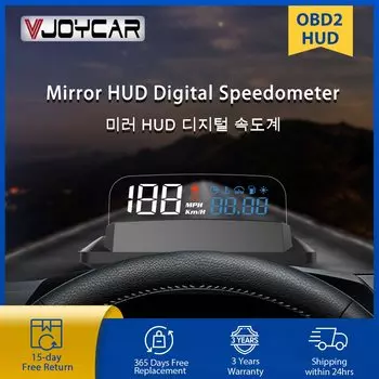 OBD2 зеркало HUD Автомобильный дисплей цифровой скоростной проектор сигнализация температура масла турбо Давление Авто датчик