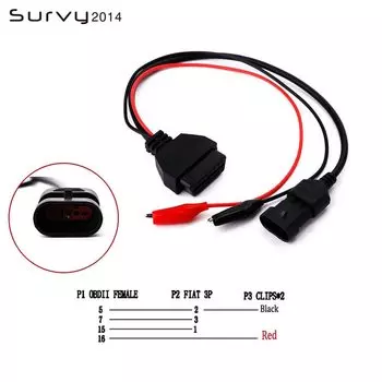 OBD OBD2 для Fiat 3Pin Alfa Lancia до 16Pin кабель адаптер Диагностический для Fiat 3 Pin разъем Экспресс быстрый