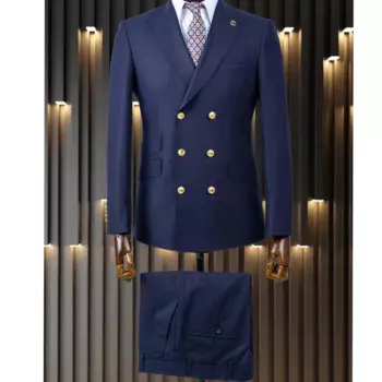 Облегающие мужские костюмы с вырезом на лацканах, 2 шт., двубортные деловые мужские костюмы на заказ (Блейзер + брюки)