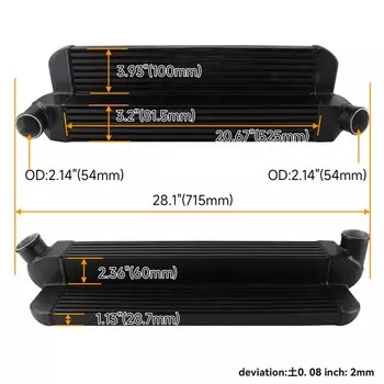 Обновленный передний интеркулер Mont для Mini Cooper S R56 Hatch 06-12 John Cooper Works R57 Convertible 08-12, черный/серебристый