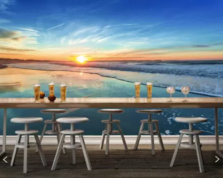 Обои 3d С закатом на море, Настенные обои для гостиной, телевизора, спальни, домашний декор, Настенные обои для ресторана