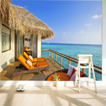 Обои для спальни и отеля, 3d вид на море