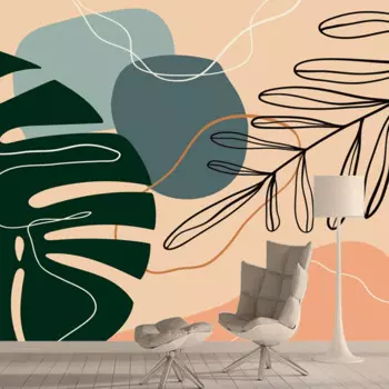 Обои для спальни с рисунком листьев банана