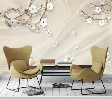 Обои на заказ с ювелирными украшениями, шелковые 3d обои с цветами сливы, Настенные обои для гостиной, телевизора, домашний декор