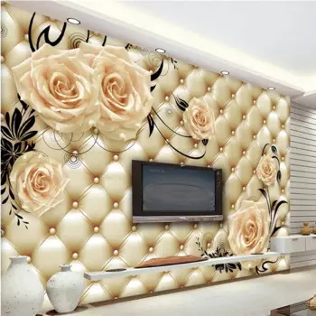 Обои на заказ wellyu papel, Мягкие 3D обои, желтые розы