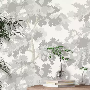 Обои Pixel&Wall "Туманный лес", бумажные, древесноволокнистые