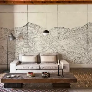 Древесноволокнистые обои Pixel&Wall Mountain Waves