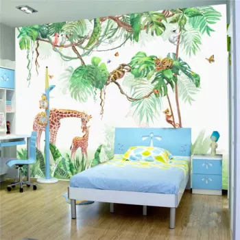 Шелковые обои Beibehang 3D роспись жираф