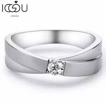 Обручальное кольцо IOGOU из серебра 925 пробы с муассанитом, 3,5 мм