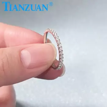 Обручальное кольцо из серебра 1,5 пробы с муассанитом, 925 мм