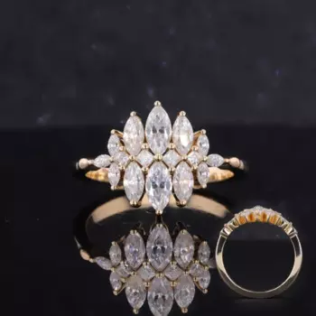 Обручальное кольцо из желтого золота с муассанитом, 10 к