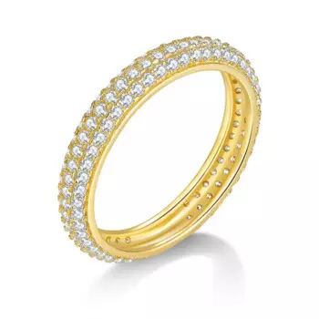 Обручальное кольцо с муассанитом, серебро 925 пробы, D-цвет