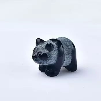 Обсидианная фигурка панды Harmonious Crystalloid