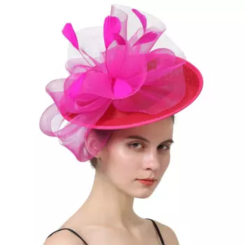 Очаровательная имитация льняной шляпы, Коктейльная Вуалетка, шляпа, аксессуары для волос для торжественных мероприятий, Женская повязка на голову с красивым цветком и бантом