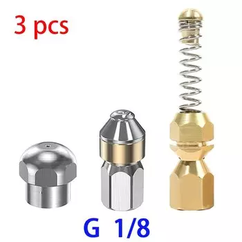 Очиститель высокого давления, аксессуары для насадок для очистки канализационных стоков, 1/8 дюйма, быстроразъемная насадка из нержавеющей стали, инструменты для насадки для сливного шланга