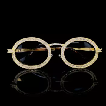 Очки солнцезащитные прозрачные с фианитами, 14 к