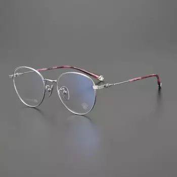 Очки в круглой оправе из титана для мужчин и женщин