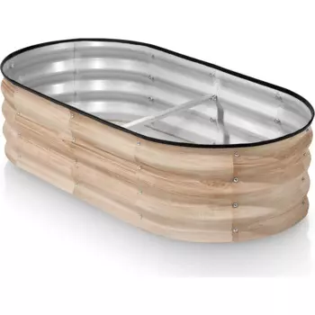 Оцинкованные поднятые садовые кровати для улицы // 4 2 1 фут, поднятые кровати для садоводства, овощей, цветов, большая металлическая садовая коробка