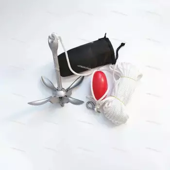 Оцинкованный якорь для лодки из углеродистой стали, складной якорь для лодки с четырьмя когтями