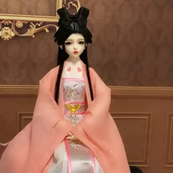 Одежда для куклы 1/3 BJD, комплект платья в античном стиле, 1/4 1/6 большая розовая юбка со шлейфом, бесплатная доставка
