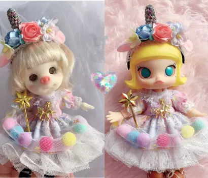 Одежда для куклы BJD, подходит для 1/3, 1/4, 1/6, 1/8, OB11 Размер, одежда для шарнирной девочки, милая одежда с шариками, женский костюм, аксессуары (три точки)