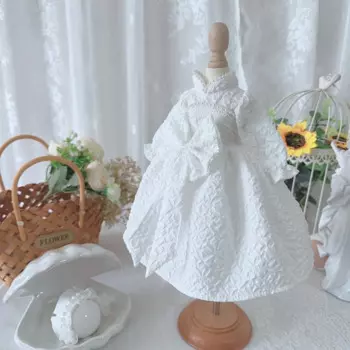 Одежда для куклы BJD подходит для 1/3 1/4 1/6 Blythe размер белая юбка с жемчугом и бантом аксессуары для куклы
