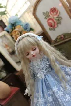 Одежда для куклы BJD, подходит для 1-3, 1-4, 1-6 размеров, сине-белое модное платье, костюм, аксессуары