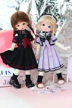 Одежда для куклы BJD, подходит для модели 1/6 дюймов, цвет черный и фиолетовый, набор аксессуаров для кукол (4 балла)
