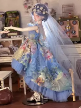 Одежда для куклы bjd, подходит для размера 1/4, зеленые аксессуары без бретелек, с лямкой на шее