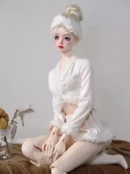 Одежда для куклы BJD, подходит для размера 1/3, 1/4, белый, с длинным рукавом, мягкий восковой плюшевый край, комплект домашней одежды, аксессуары для кукол