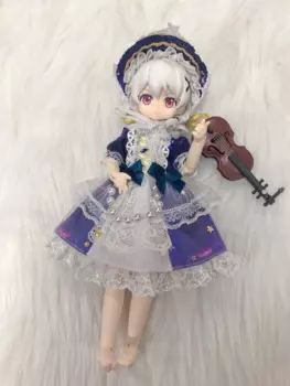 Одежда для куклы BJD, подходит для шарнирной девочки размера 1/4, 1/6, 1/8, голубое платье, милое платье 1/4, 1/6, 1/8, аксессуары для куклы (четыре точки)