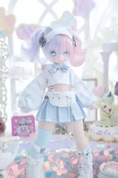 Одежда для куклы BJD, подходит для шарнирных кукол размером 1/4, 1/6, милая Одежда для кукол MSD MDD с синей кошкой, аксессуары для кукол 1/4 (6 очков)