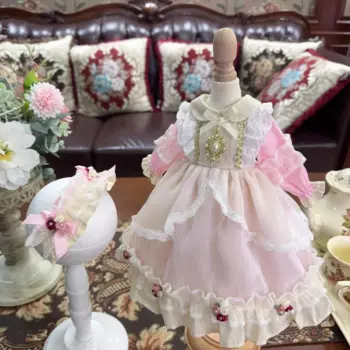 Одежда для куклы BJD, подходит на 1/3, 1/4, 1/6, размер Blythe, розовый, с коротким рукавом, пышная юбка принцессы, длинная юбка, аксессуары для кукол