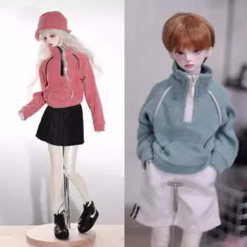 Одежда для куклы bjd подходит на 1/3 1/4 дяди 73 см ID75 Размер матовый трикотажный воротник-стойка с вращающимися манжетами Толстовка аксессуары для кукол