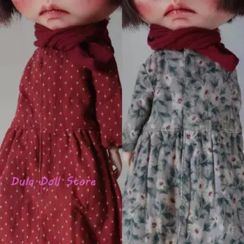 Одежда для куклы Dula, платье с небольшим цветочным рисунком, подходит к Blythe ob24 ob22 Azone Licca ICY jerfish 1/6, аксессуары для шарнирных кукол