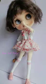 Одежда для куклы Dula в розовую клетку, пышная юбка, комплект Blythe Qbaby ob24 ob22 Azone Licca ICY jerfish 1/6, аксессуары для кукол Bjd