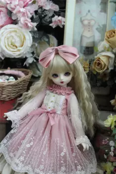Одежда для кукол, шарнирная, светло-розовая, кружевная, 1/3, 1/4, 1/6 Blythes (юбка + тиара)