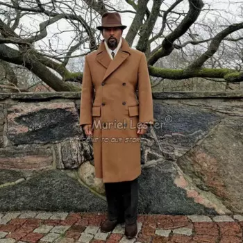 Одежда для жениха, Мужской Блейзер, верхняя одежда, твидовое шерстяное пальто, длинный однобортный костюм на заказ, куртки, деловое пальто