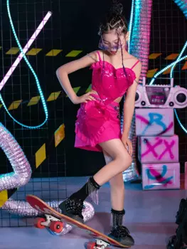 Одежда K-PoP, модный костюм для джазовых танцев для девочек, детский танцевальный костюм, комплект одежды для девочек, крутая летняя одежда для уличных танцев